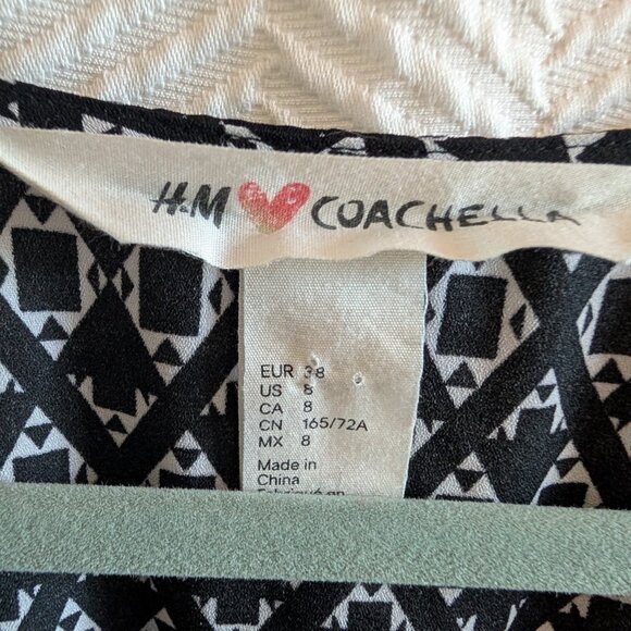 H&M X Coachella Black & White Fringe Romper Size 8 Festival Boho Western - Picture 3 of 13